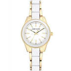 Anne Klein AK-3212WTGB női karóra, kvarc, fehér/arany acél, WR30