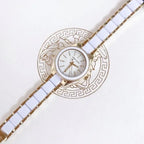 Anne Klein AK-3212WTGB női karóra, kvarc, fehér/arany acél, WR30