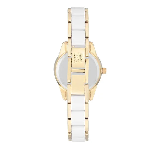 Anne Klein AK-3212WTGB női karóra, kvarc, fehér/arany acél, WR30