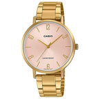 Casio LTP-VT01G-4B női karóra, arany acél, rózsaarany számlap, kvarc WR30