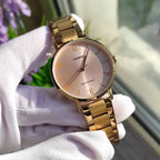 Casio LTP-VT01G-4B női karóra, arany acél, rózsaarany számlap, kvarc WR30