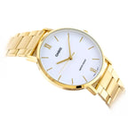 Casio MTP-VT01G-7B férfi karóra arany színű acél, fehér számlap, WR30, kvarc