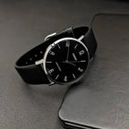 Casio MTP-VT01L-1B2 férfi karóra, kvarc, 40 mm, fekete számlap, bőrszíj, WR30