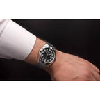 Casio MTP-1308D-1B férfi karóra, acél szíj, fekete számlap, WR50, 39 mm