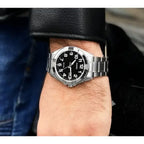 Casio MTP-1308D-1B férfi karóra, acél szíj, fekete számlap, WR50, 39 mm