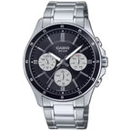 Casio MTP-1374D-1A3 férfi karóra, acél szíj, fekete számlap, 44 mm, WR50