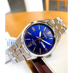 Casio MTP-1335D-2A2 férfi karóra, acél szíj, kék számlap, WR50, kvarc