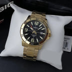 Casio MTP-VD01G-1B férfi karóra, arany acél, fekete számlap, WR50