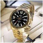 Casio MTP-VD01G-1B férfi karóra, arany acél, fekete számlap, WR50