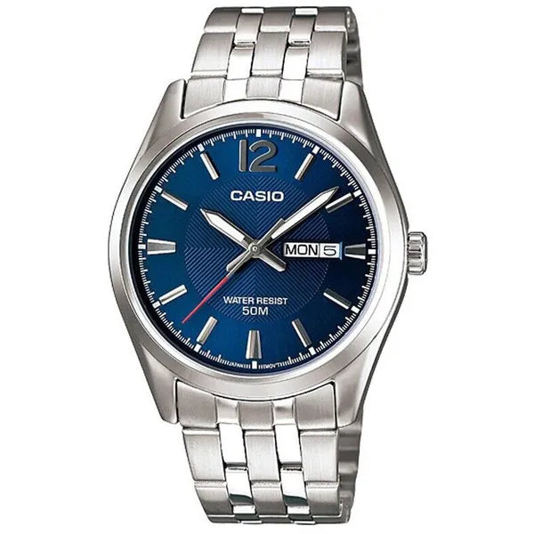 Casio MTP-1335D-2AV férfi karóra, rozsdamentes acél, kék számlap, WR50