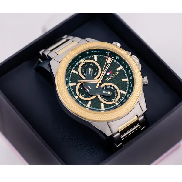 Tommy Hilfiger Clark 1792079 férfi karóra, zöld, 46 mm, acél, WR50