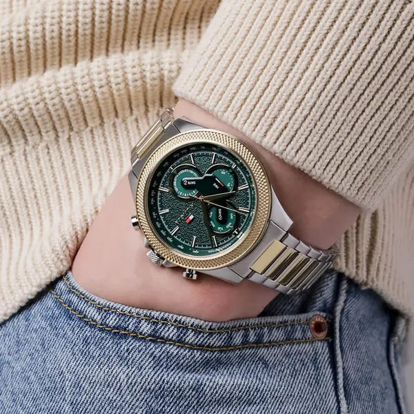 Tommy Hilfiger Clark 1792079 férfi karóra, zöld, 46 mm, acél, WR50