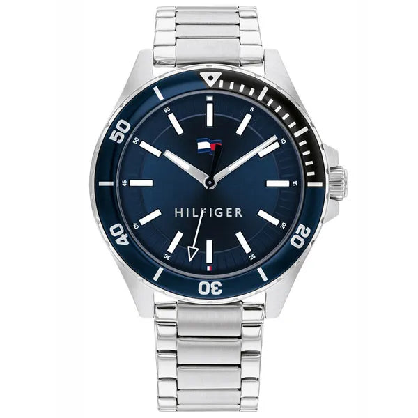Tommy Hilfiger Logan 1792012 férfi karóra, acél szíj, kék számlap, 43 mm, WR50