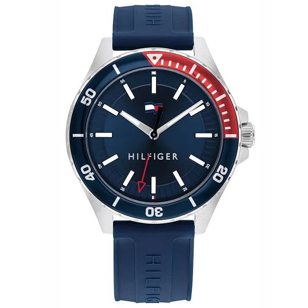 Tommy Hilfiger Logan 1792009 férfi óra, 43 mm, kvarc, WR50, acél, kék számlap