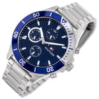 Tommy Hilfiger Larson 1791917 férfi kvarc karóra, kék számlap, acél szíj 46 mm