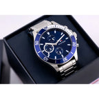 Tommy Hilfiger Larson 1791917 férfi kvarc karóra, kék számlap, acél szíj 46 mm