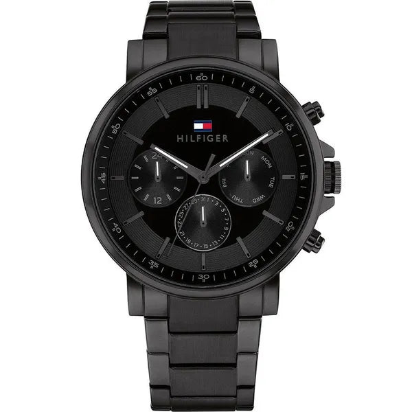 Tommy Hilfiger Tyson 1710590 férfi karóra, fekete, 44 mm, acél, kvarc, WR50