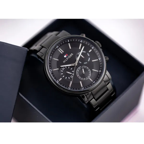 Tommy Hilfiger Tyson 1710590 férfi karóra, fekete, 44 mm, acél, kvarc, WR50