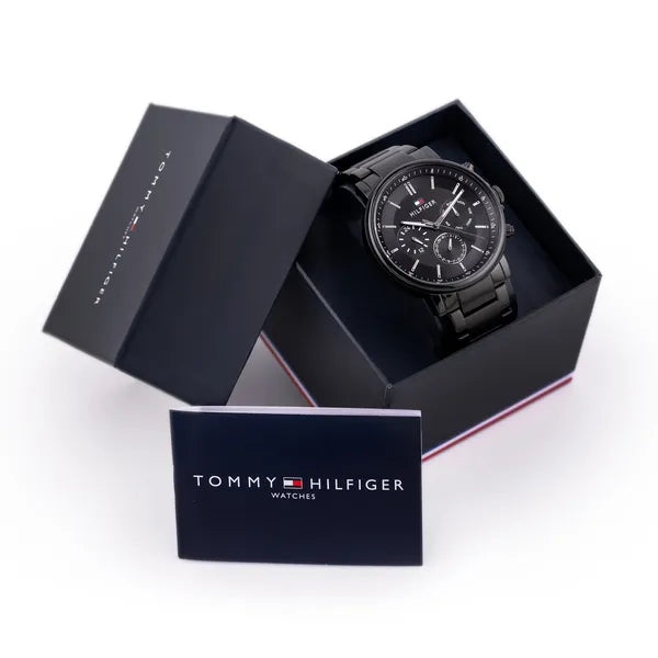 Tommy Hilfiger Tyson 1710590 férfi karóra, fekete, 44 mm, acél, kvarc, WR50