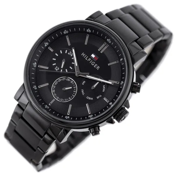 Tommy Hilfiger Tyson 1710590 férfi karóra, fekete, 44 mm, acél, kvarc, WR50
