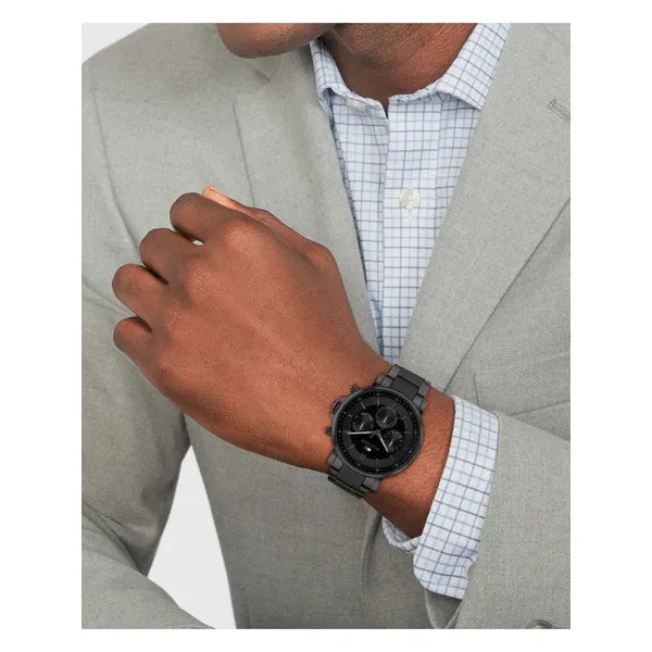 Tommy Hilfiger Tyson 1710590 férfi karóra, fekete, 44 mm, acél, kvarc, WR50