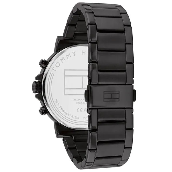 Tommy Hilfiger Tyson 1710590 férfi karóra, fekete, 44 mm, acél, kvarc, WR50