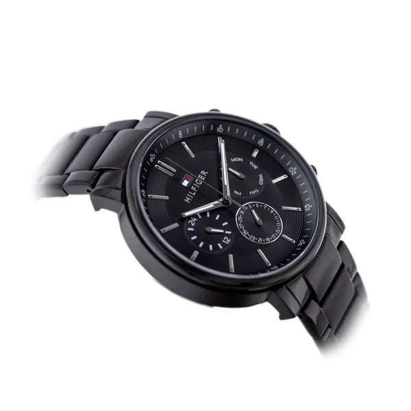Tommy Hilfiger Tyson 1710590 férfi karóra, fekete, 44 mm, acél, kvarc, WR50