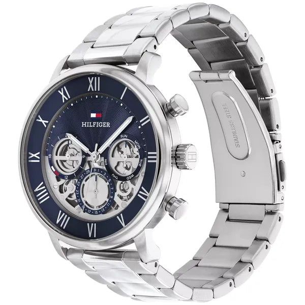 Tommy Hilfiger Legend 1710569 férfi karóra, acél, kék számlap, 44 mm, WR50