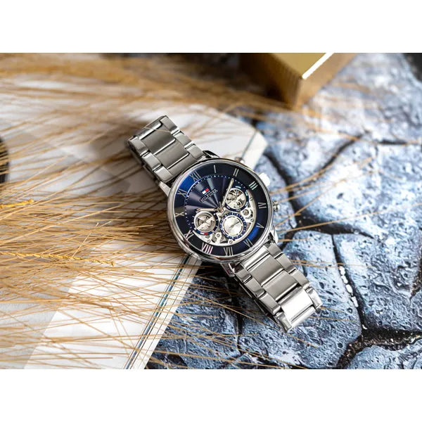 Tommy Hilfiger Legend 1710569 férfi karóra, acél, kék számlap, 44 mm, WR50
