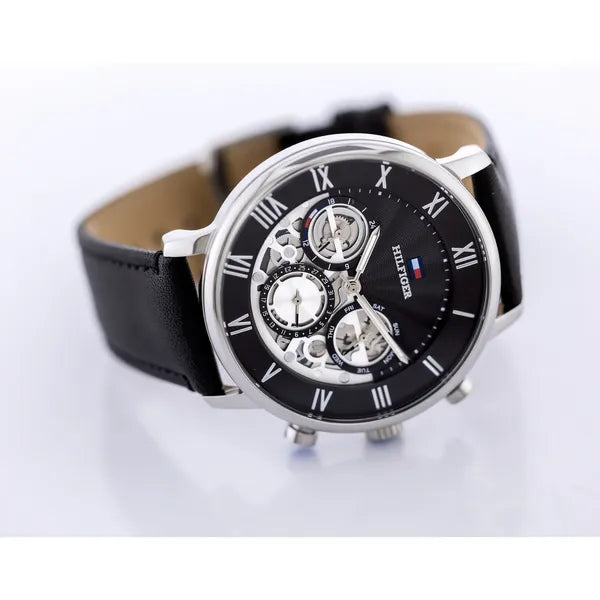 Tommy Hilfiger 1710565 Legend férfi karóra, 44 mm, fekete, bőr, 5 ATM