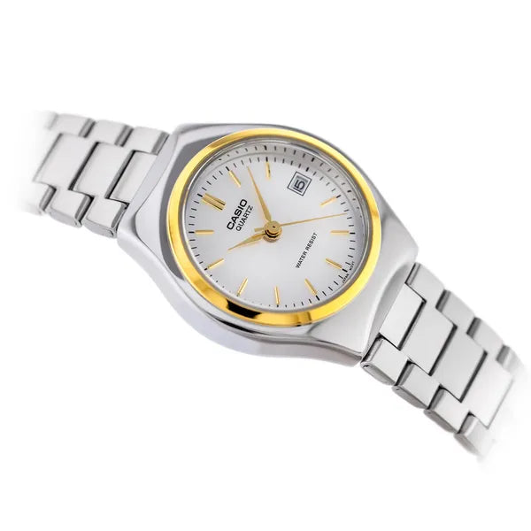 Casio LTP-1170G-7A női karóra, két tónusú acél, 25 mm, kvarc, dátum, WR30