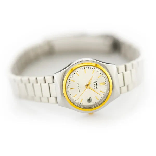Casio LTP-1170G-7A női karóra, két tónusú acél, 25 mm, kvarc, dátum, WR30