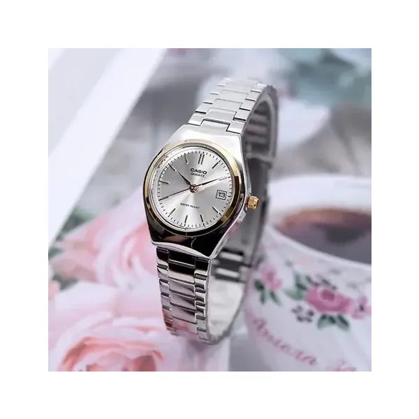 Casio LTP-1170G-7A női karóra, két tónusú acél, 25 mm, kvarc, dátum, WR30