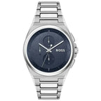 Hugo Boss 1514048 férfi kvarc kronográf, 44 mm, kék számlap, acél szíj