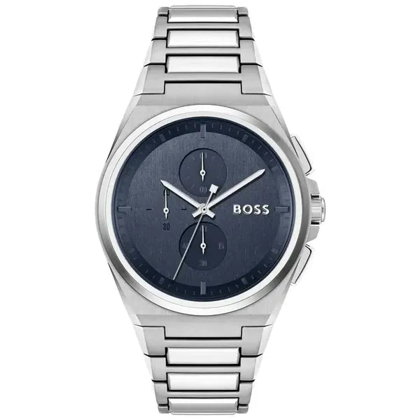 Hugo Boss 1514048 férfi kvarc kronográf, 44 mm, kék számlap, acél szíj