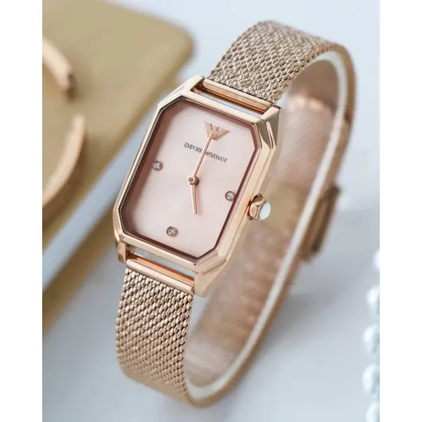 Emporio Armani Gioia AR11347 női karóra, rozéarany, acél, kvarc, téglalap tok