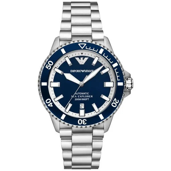 Emporio Armani AR60079 férfi automata búváróra, 42 mm, kék számlap, acél