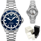 Emporio Armani AR60079 férfi automata búváróra, 42 mm, kék számlap, acél