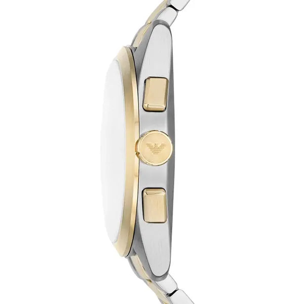 Emporio Armani AR11605 Claudio férfi óra, 42 mm, kronográf, arany számlap