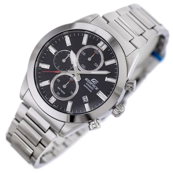 Casio Edifice EFB-710D-1A férfi kronográf karóra, zafírüveg, acél, WR100