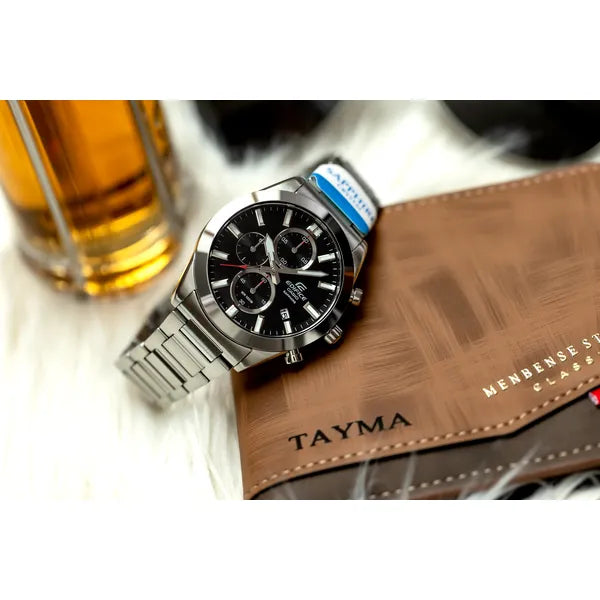 Casio Edifice EFB-710D-1A férfi kronográf karóra, zafírüveg, acél, WR100