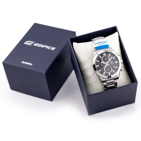 Casio Edifice EFB-710D-1A férfi kronográf karóra, zafírüveg, acél, WR100