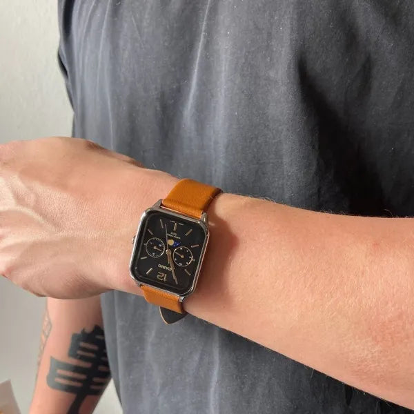 Casio MTP-M305L-1A férfi kvarc karóra, barna bőrszíj, fekete számlap, WR50