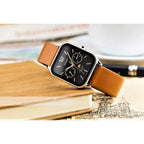 Casio MTP-M305L-1A férfi kvarc karóra, barna bőrszíj, fekete számlap, WR50