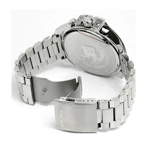 Diesel DZ4328 férfi karóra, 51 mm, acél szíj, 100 m vízálló, ezüst számlap