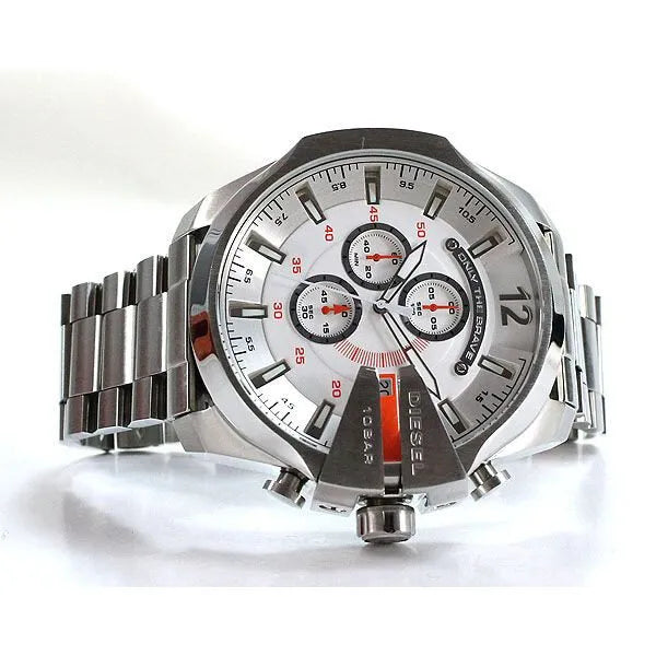 Diesel DZ4328 férfi karóra, 51 mm, acél szíj, 100 m vízálló, ezüst számlap