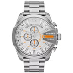 Diesel DZ4328 férfi karóra, 51 mm, acél szíj, 100 m vízálló, ezüst számlap
