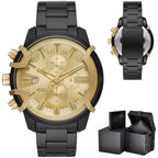 Diesel Griffed DZ4525 férfi karóra, fekete/arany, krónográf, 50 m, 48 mm, acél