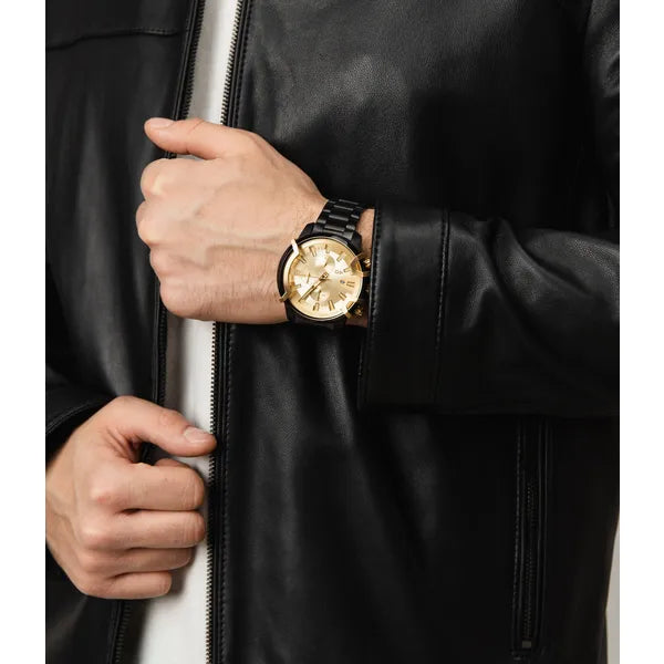 Diesel Griffed DZ4525 férfi karóra, fekete/arany, krónográf, 50 m, 48 mm, acél