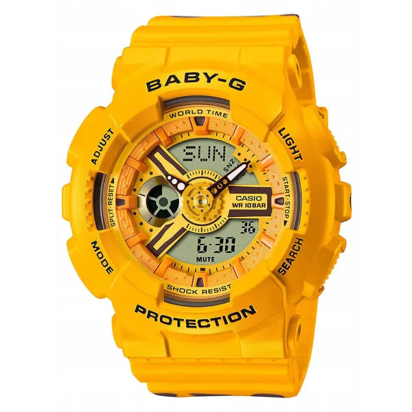 Casio G‑Shock BA-110XSLC-9AER férfi karóra, sárga, 10 ATM, kvarc rázkódásálló